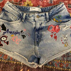 ZARA Girls Distressed Jean Shorts